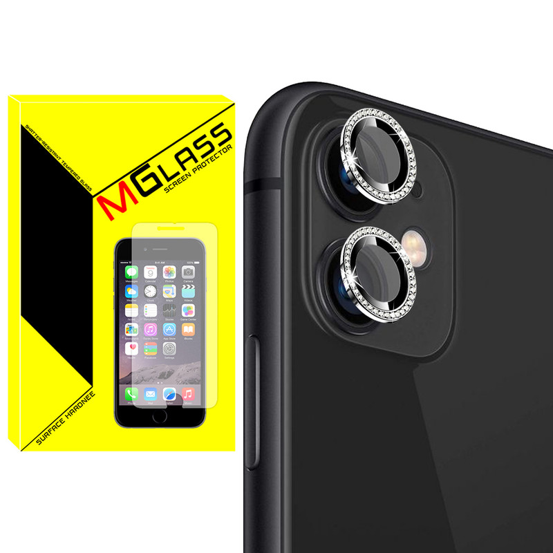 محافظ لنز دوربین ام‌گلس مدل Ring-Diamond مناسب برای گوشی موبایل اپل Iphone 11