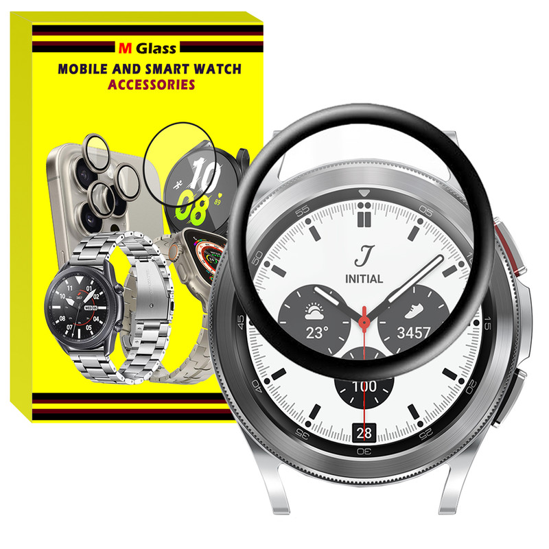 محافظ صفحه نمایش نانو ام‌گلس مدل GLS_Pmma مناسب برای ساعت هوشمند سامسونگ Galaxy Watch 4 Classic 46mm