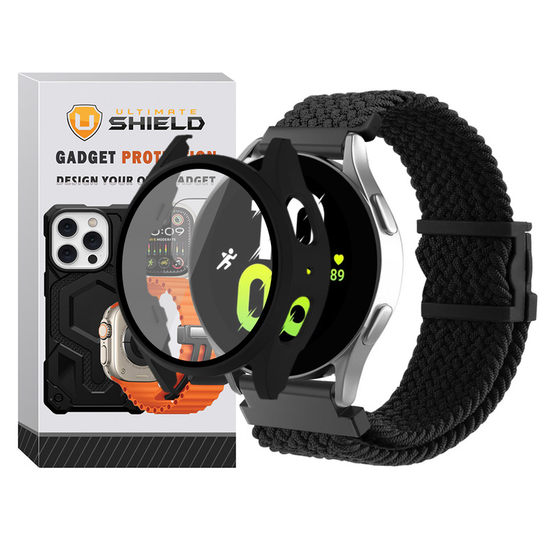 بند آلتیمیت شیلد مدل Braided_Mag_GRD مناسب برای ساعت هوشمند سامسونگ Galaxy Watch 5 40mm به همراه کاور