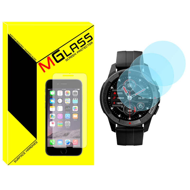 محافظ صفحه نمایش شیشه‌ای ام‌گلس مدل Glass-MG مناسب برای ساعت هوشمند میبرو X1 بسته سه عددی