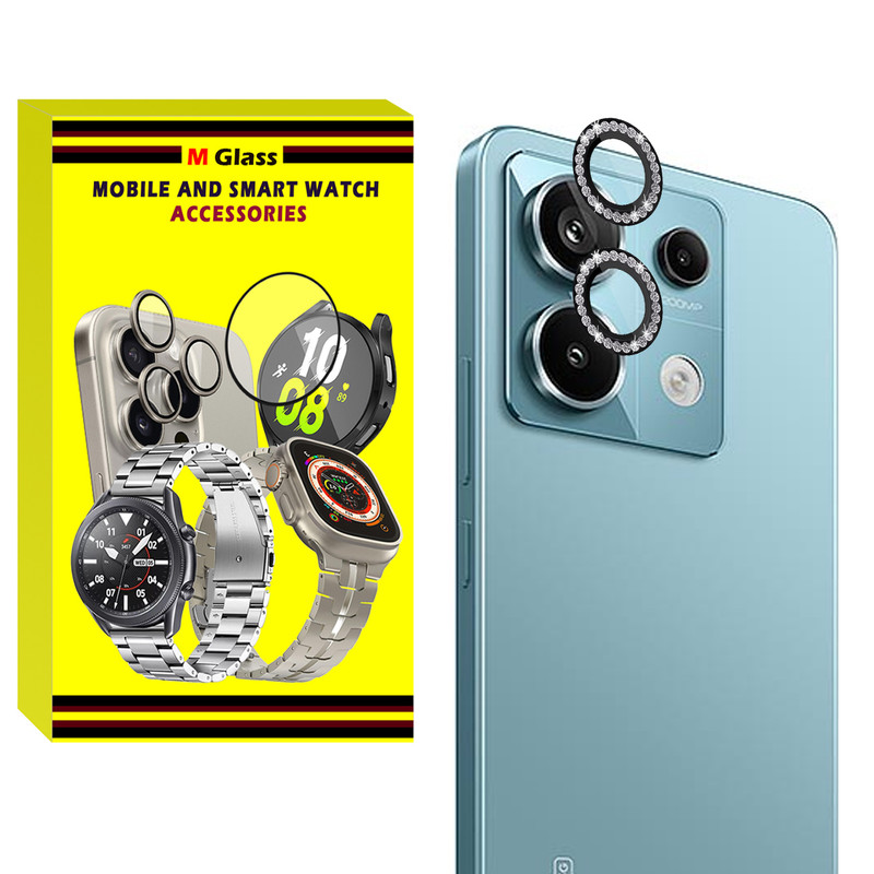 محافظ لنز دوربین رینگی ام‌گلس مدل Ring-Diamond-MG مناسب برای گوشی موبایل شیائومی Redmi Note 13 Pro 5G