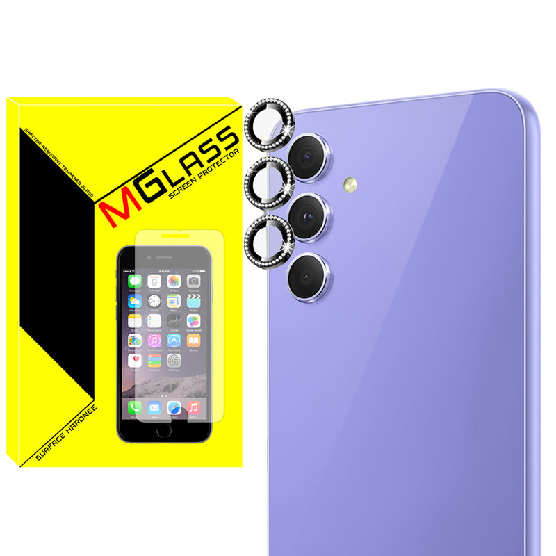 محافظ لنز دوربین ام‌گلس مدل Ring Metal Diamond مناسب برای گوشی موبایل سامسونگ Galaxy A34 5G