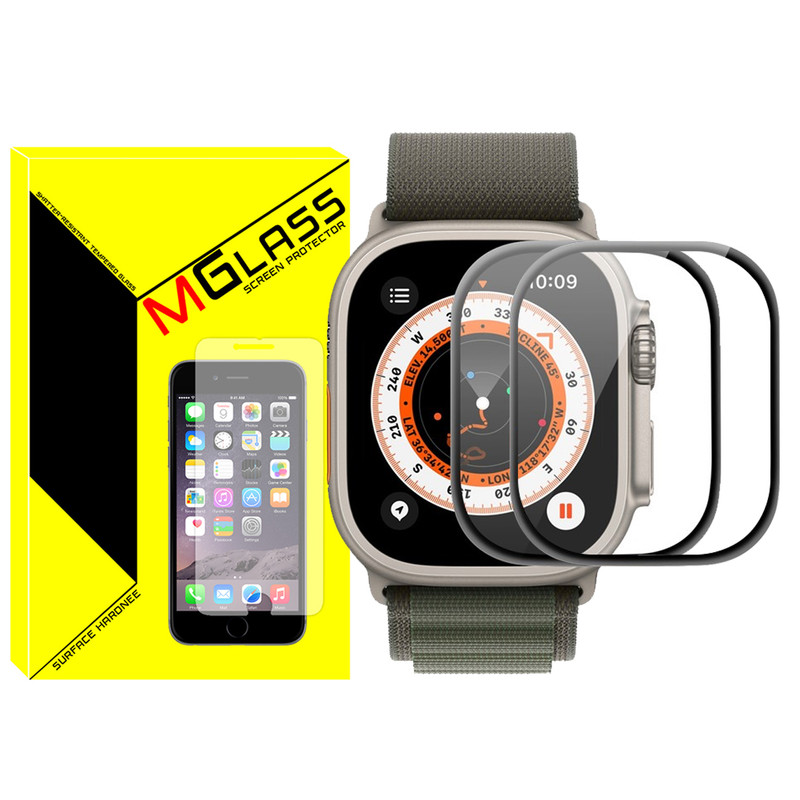 محافظ صفحه نمایش نانو ام‌گلس مدل PMA-MG مناسب برای اپل واچ Ultra / Ultra 2 49mm بسته دو عددی