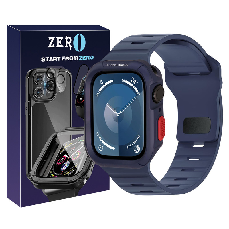بند زیرو مدل SPG Rugged ZR مناسب برای اپل واچ Series 7 45mm / Series 8 45mm / Series 9 45mm به همراه کاور