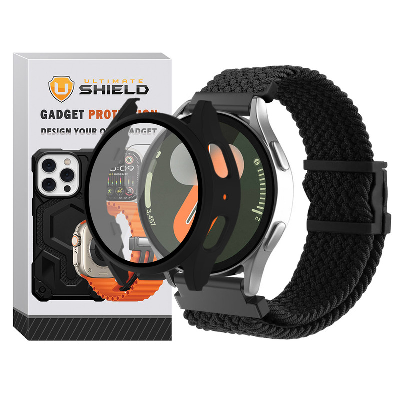 بند آلتیمیت شیلد مدل Braided_Mag_GRD مناسب برای ساعت هوشمند سامسونگ Galaxy Watch 7 44mm به همراه کاور