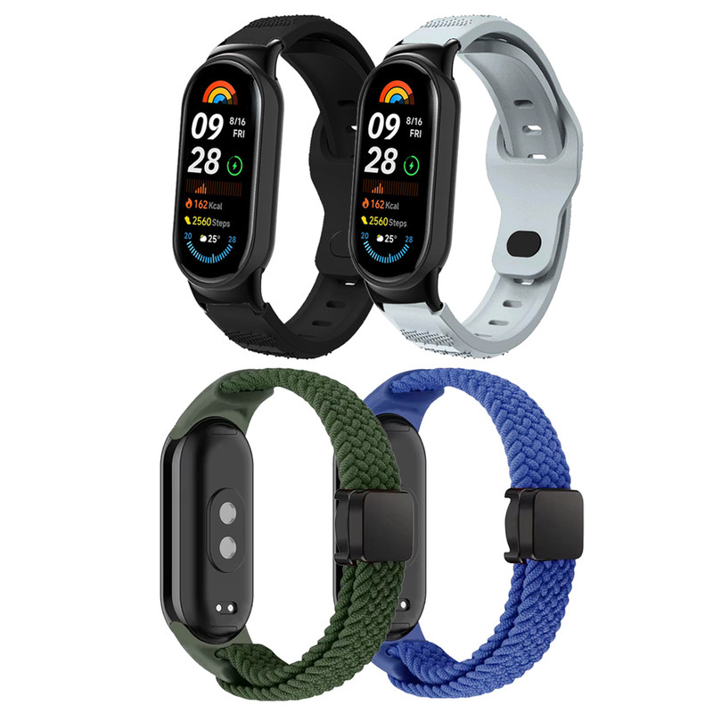 بند آکوآرا مدل Hawkul-02 Set مناسب برای مچ بند هوشمند شیائومی Mi Band 8 مجموعه چهار عددی
