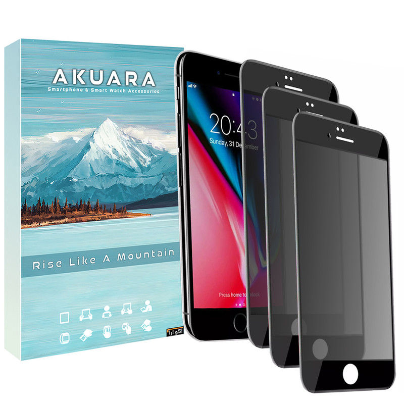 محافظ صفحه نمایش حریم شخصی آکوآرا مدل Prv AKU مناسب برای گوشی موبایل اپل iPhone 7 / 8 / SE 2020 / SE2022 مجموعه سه عددی