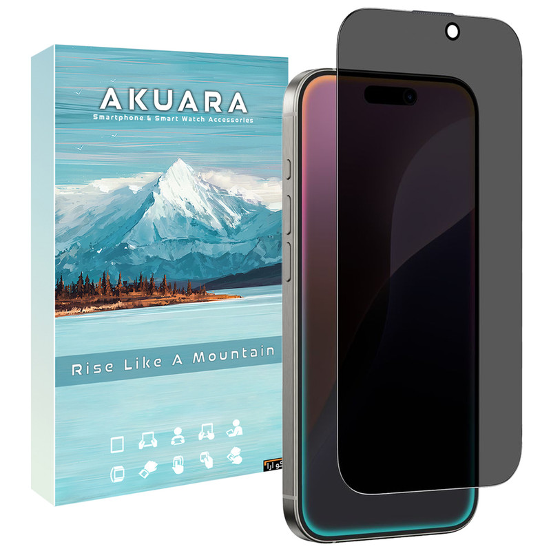محافظ صفحه نمایش حریم شخصی آکوآرا مدل Prv AKU مناسب برای گوشی موبایل اپل iPhone 15 Pro Max