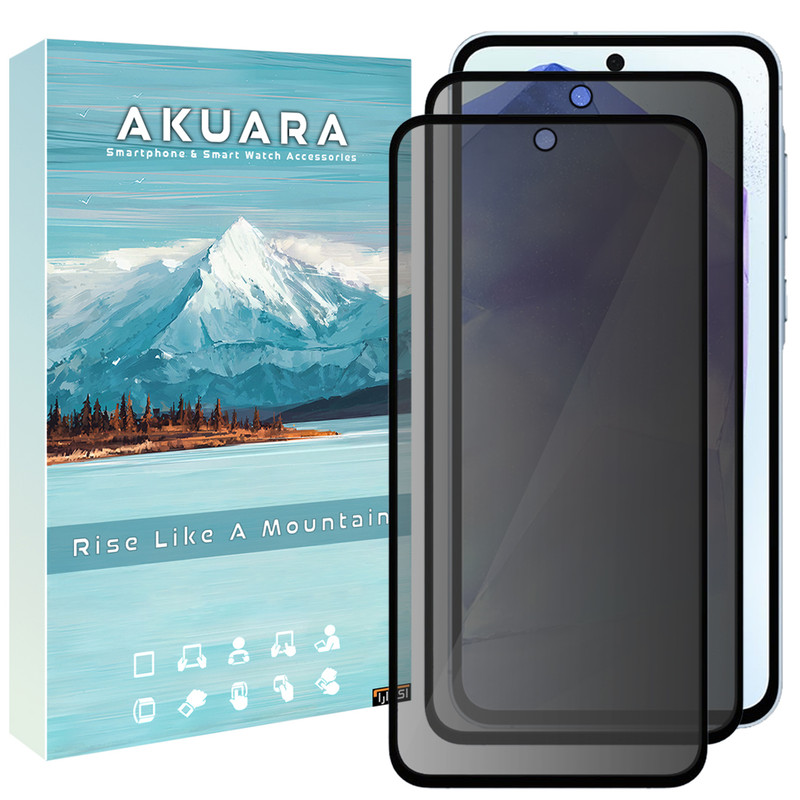 محافظ صفحه نمایش حریم شخصی آکوآرا مدل PRV AKU مناسب برای گوشی موبایل سامسونگ Galaxy S24 FE مجموعه دو عددی