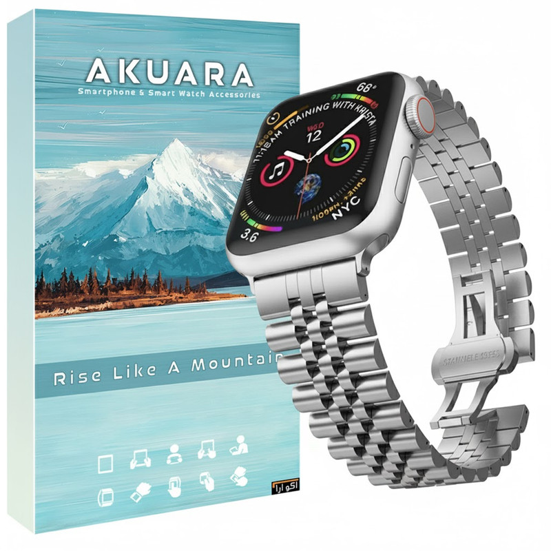 بند آکوآرا مدل 5Bead RLX مناسب برای اپل واچ 42 میلیمتری سری 1/2/3