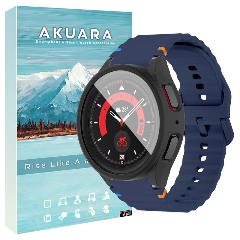 بند آکوآرا مدل NewV7 GRDH bk مناسب برای ساعت هوشمند سامسونگ Galaxy Watch 4 Classic 46mm به همراه کاور
