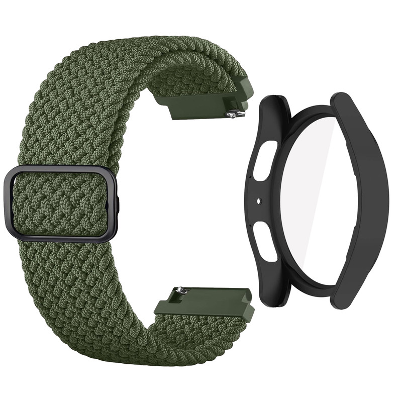 بند آکوآرا مدل Woven BK-GRD مناسب برای ساعت هوشمند سامسونگ Galaxy Watch 6 44mm به همراه کاور