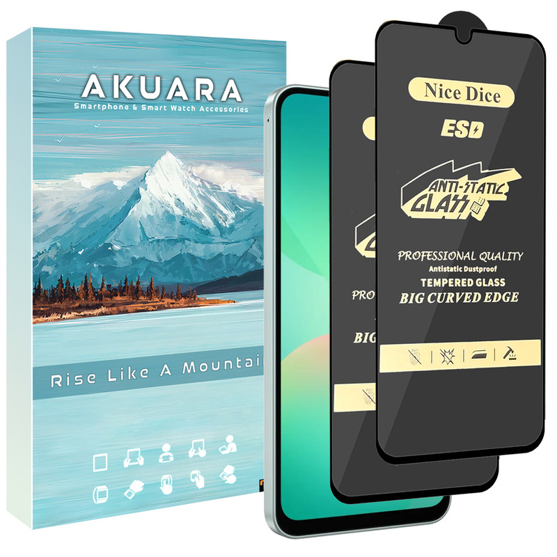 محافظ صفحه نمایش آنتی استاتیک آکوآرا مدل NC Antistatic AKU nas2 مناسب برای گوشی موبایل سامسونگ Galaxy A14 / F14 مجموعه دو عددی