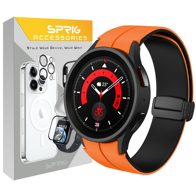 بند اسپریگ مدل Silicone MAG ORG DualC مناسب برای ساعت هوشمند سامسونگ Galaxy Watch 6 40mm
