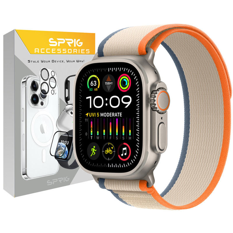 بند اسپریگ مدل Trail New Face مناسب برای اپل واچ سری Se/Ultra/1/2/3/4/5/6/7/8/9 سایز 42/44/45/49 میلی متری