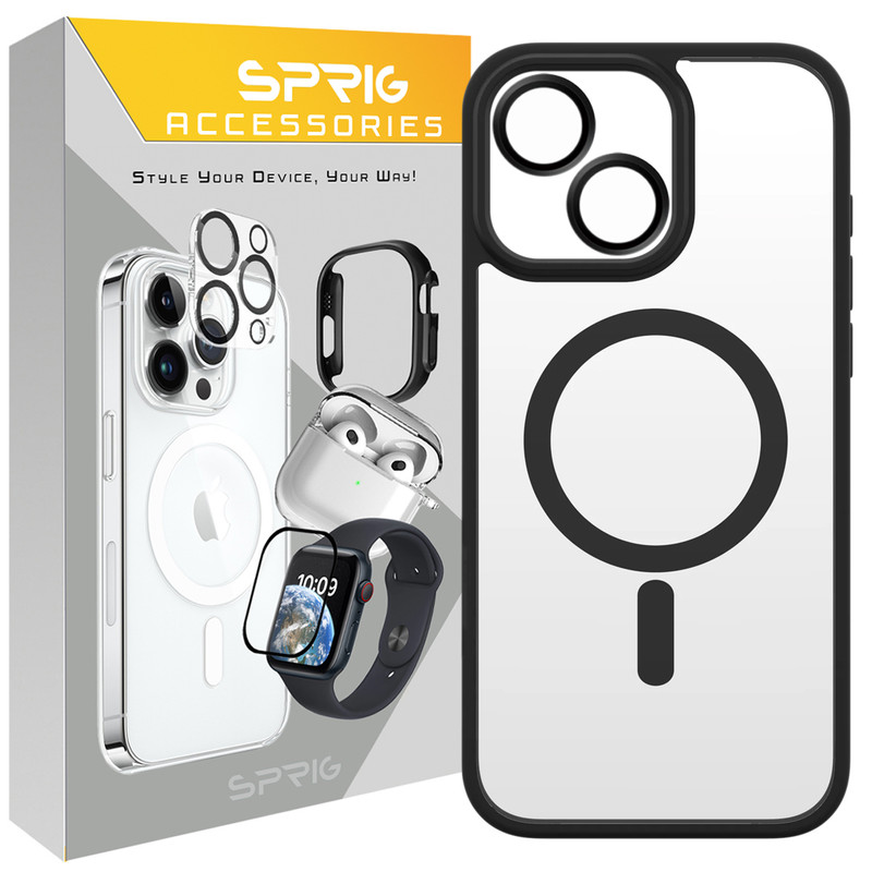 کاور اسپریگ مدل MagSafe-Ring مناسب برای گوشی موبایل اپل iPhone 13 به همراه محافظ لنز دوربین