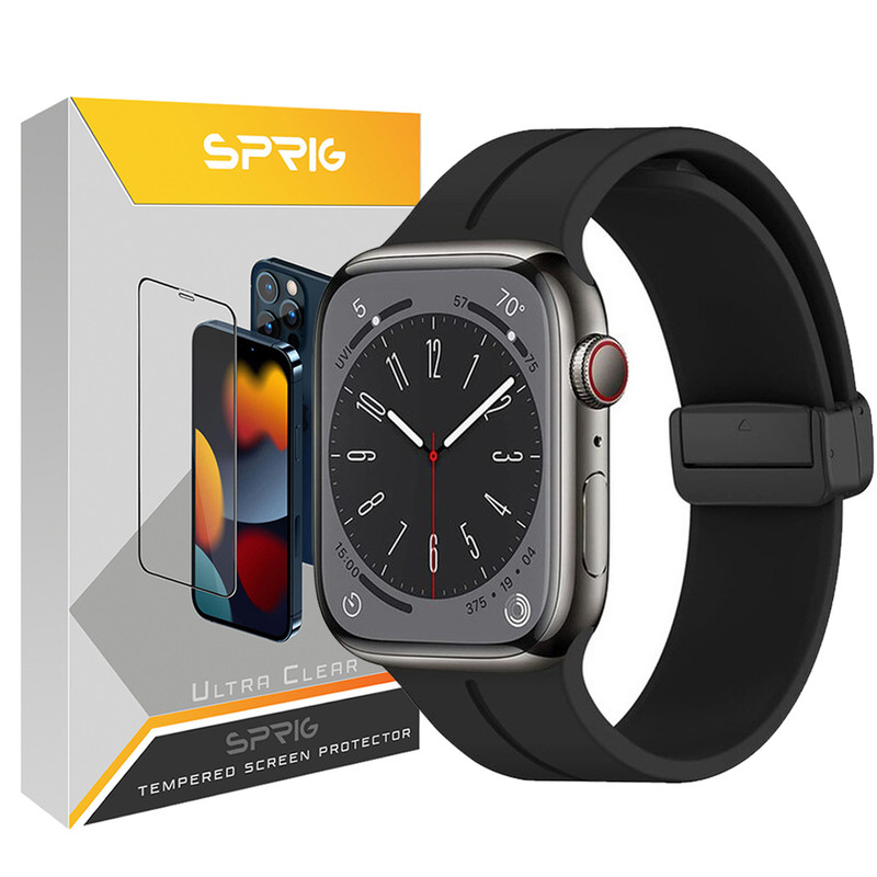 بند اسپریگ مدل Magnetic Silicon مناسب برای اپل واچ Series SE 2023 Aluminum Case 44mm