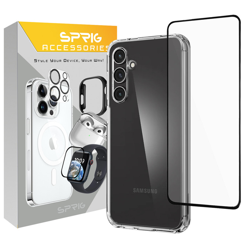 کاور اسپریگ مدل Clear-SP مناسب برای گوشی موبایل سامسونگ Galaxy S23 FE 5G به همراه محافظ صفحه نمایش گوشی