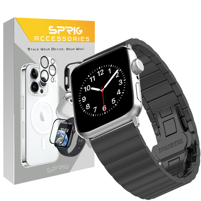 بند اسپریگ مدل Simple Link مناسب برای اپل واچ Series 7 45mm / Series 8 45mm / Series 9 45mm