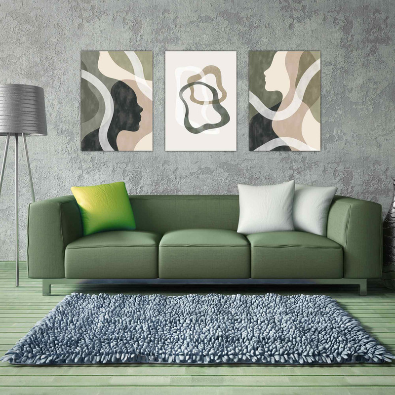 تابلو شاسی بکلیت طرح دکوراتیو نقاشی مدرن مدل SH-1505 مجموعه 3 عددی