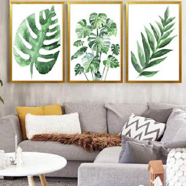 تابلو بکلیت طرح برگ های آرامش مدل دکوراتیو W-265 مجموعه 3 عددی