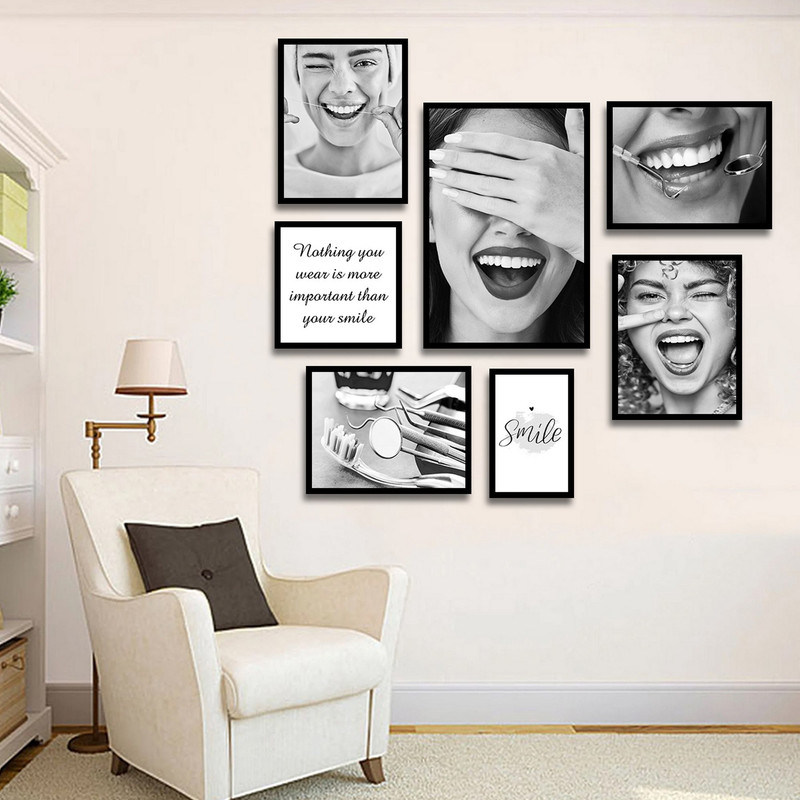 تابلو بکلیت طرح لبخند و دندانپزشکی مدل B-1681 مجموعه 7 عددی