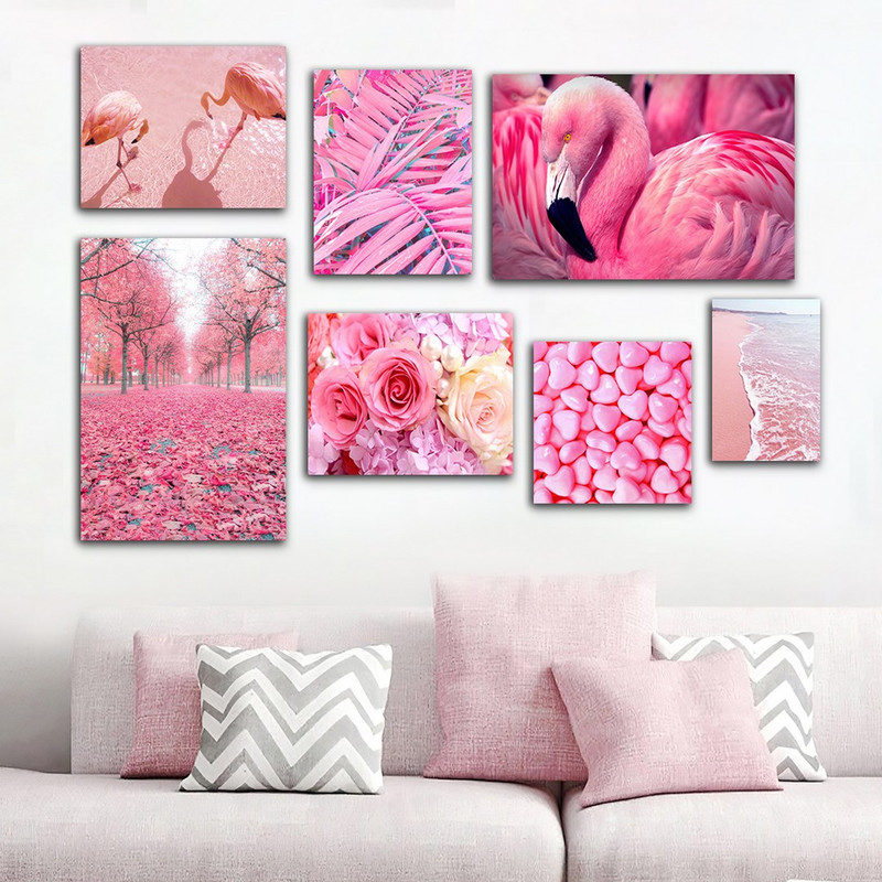 تابلو شاسی بکلیت طرح طبیعت و فلامینگو مدل SH-776 مجموعه 7 عددی