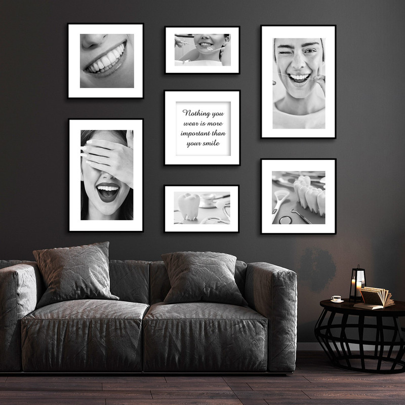 تابلو بکلیت طرح لبخند و دندانپزشکی مدل B-1570 مجموعه 7 عددی