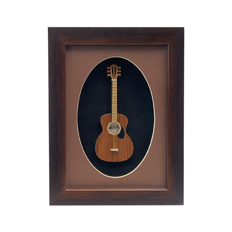 تابلو بکلیت طرح گیتار مدل GH-204-1318 فریم قهوه ای 