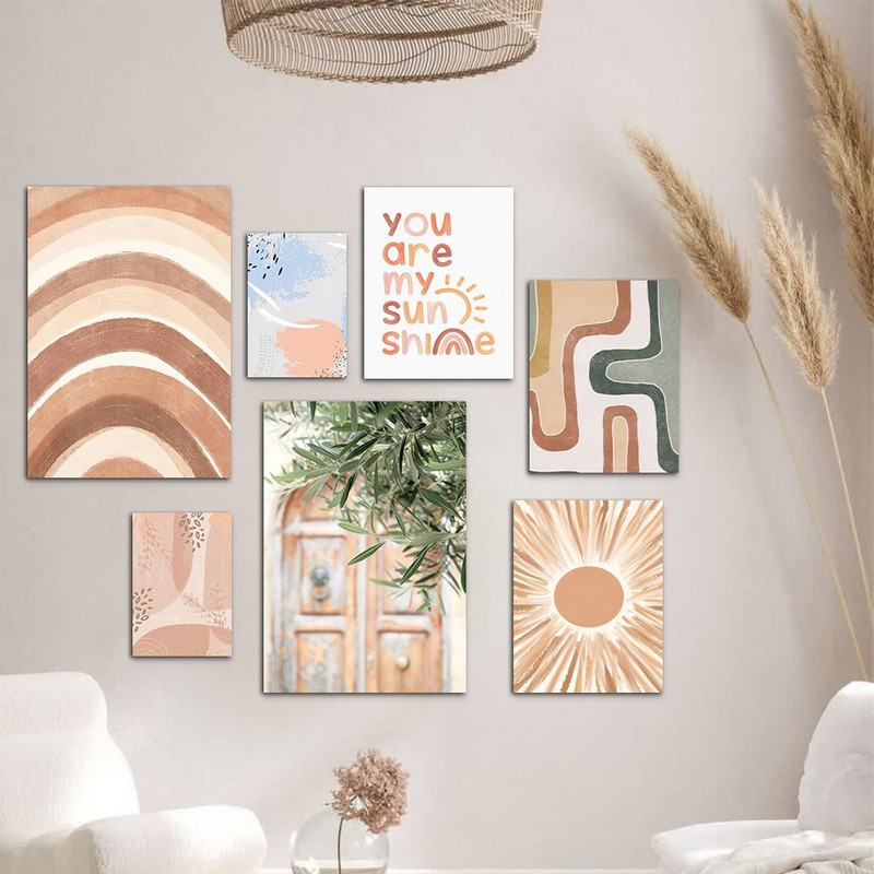 تابلو شاسی بکلیت طرح نقاشی مینیمال  مدل SH-1076 مجموعه 7 عددی