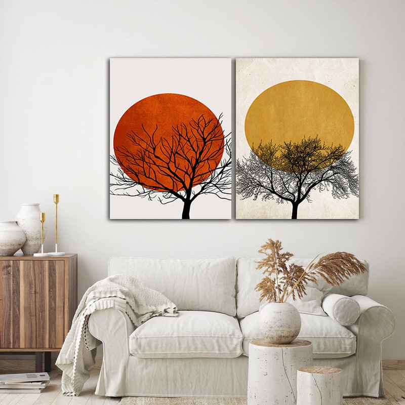 تابلو شاسی بکلیت طرح مینیمال آفتاب پاییزی مدل SH-621 مجموعه 2 عددی