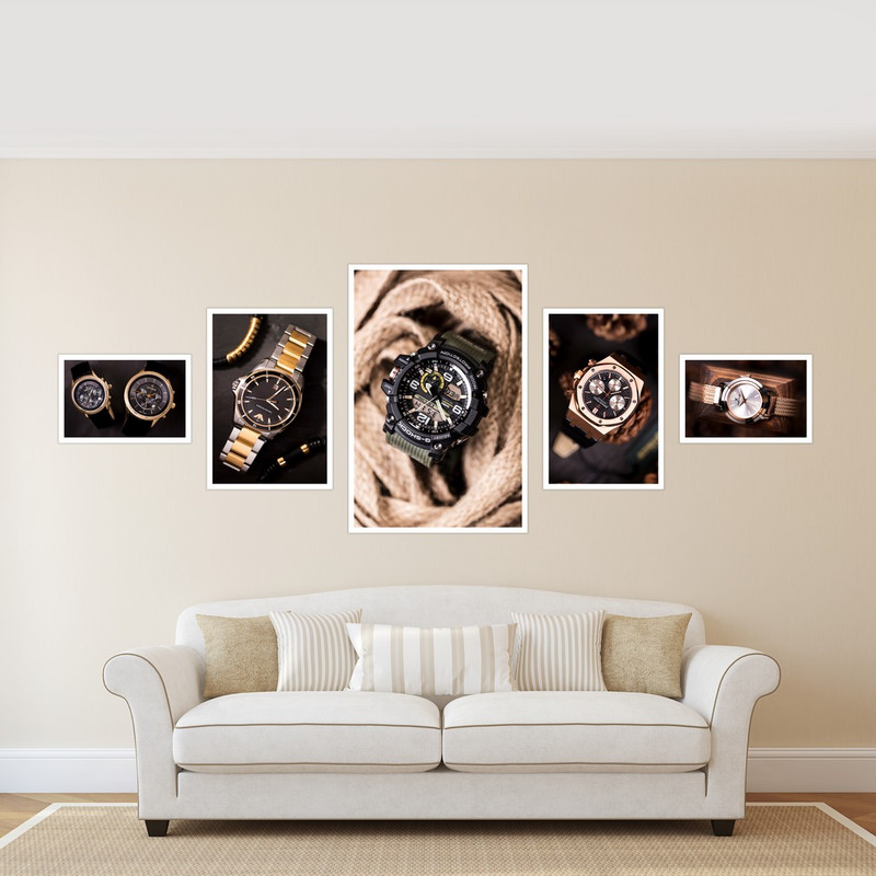 تابلو بکلیت طرح دکوراتیو ساعت مچی مدل w-479 مجموعه 5 عددی