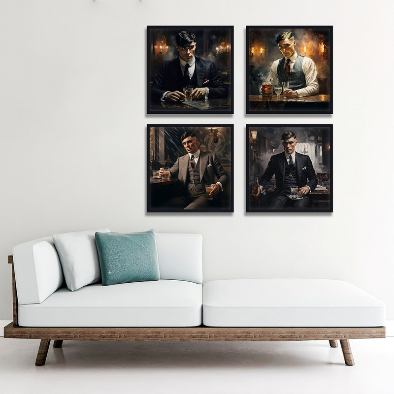 تابلو بکلیت طرح نقاشی تامی شلبی مدل B-1158 مجموعه 4 عددی