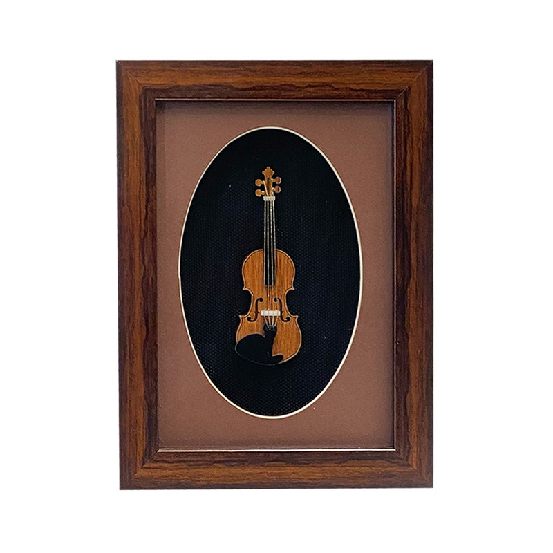تابلو بکلیت طرح ویولن مدل GH-204-1318 فریم قهوه ای 