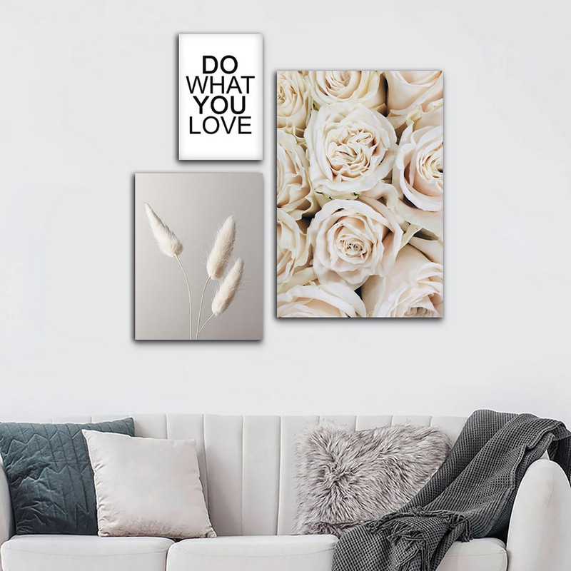 تابلو شاسی بکلیت طرح دکوراتیو گل رز مدل SH-848 مجموعه 3 عددی