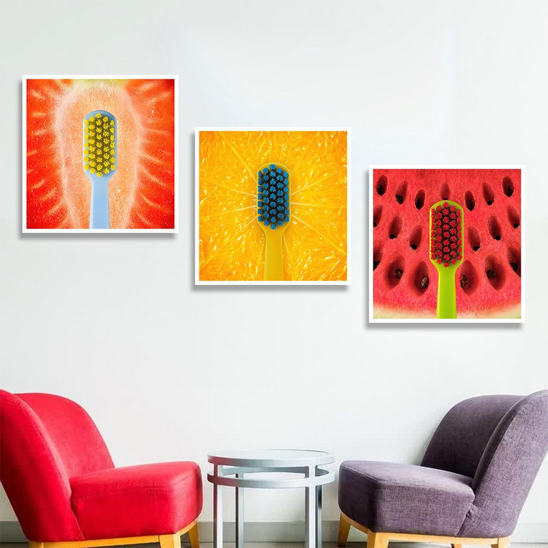 تابلو بکلیت طرح دندانپزشکی و سلامت دهان و دندان مدل W-1334 مجموعه 3 عددی