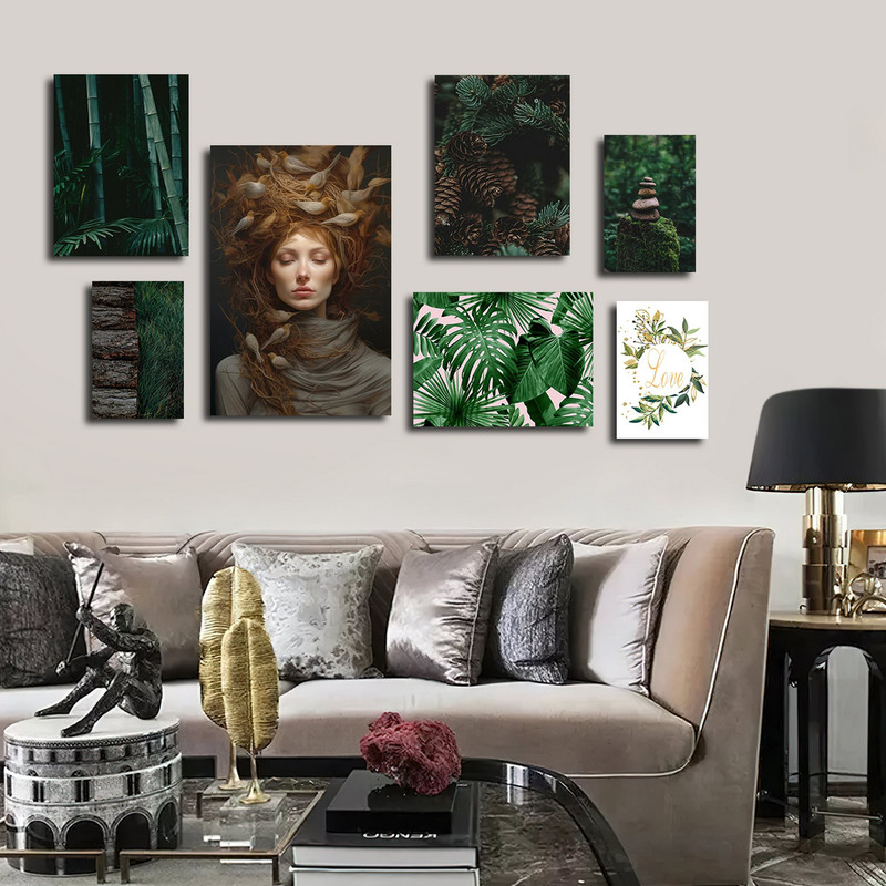 تابلو شاسی بکلیت طرح مدرن طبیعت و چهره مدل SH-1685 مجموعه 7 عددی