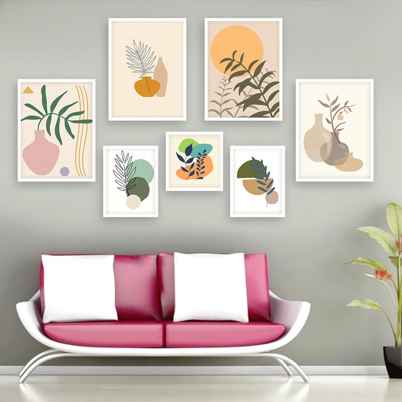 تابلو بکلیت طرح دکوراتیو مینیمال آرت مدل W-669 مجموعه 7 عددی