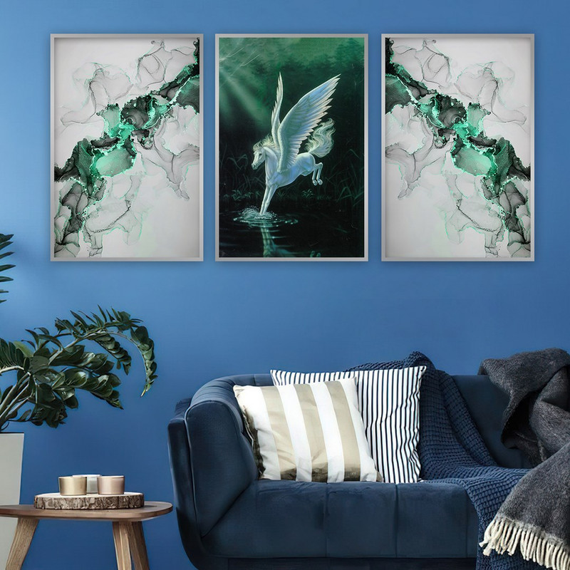 تابلو بکلیت طرح رزین و یونیکورن مدل SI-762 مجموعه 3 عددی