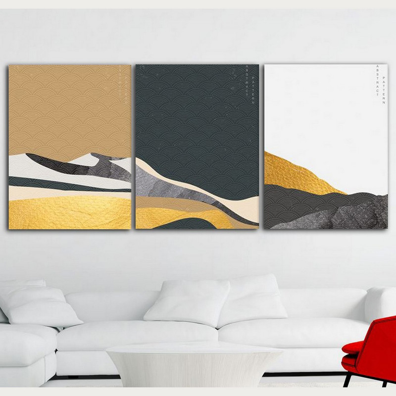 تابلو شاسی بکلیت طرح نقاشی مدرن سبک نو مدل SH-373 مجموعه 3 عددی