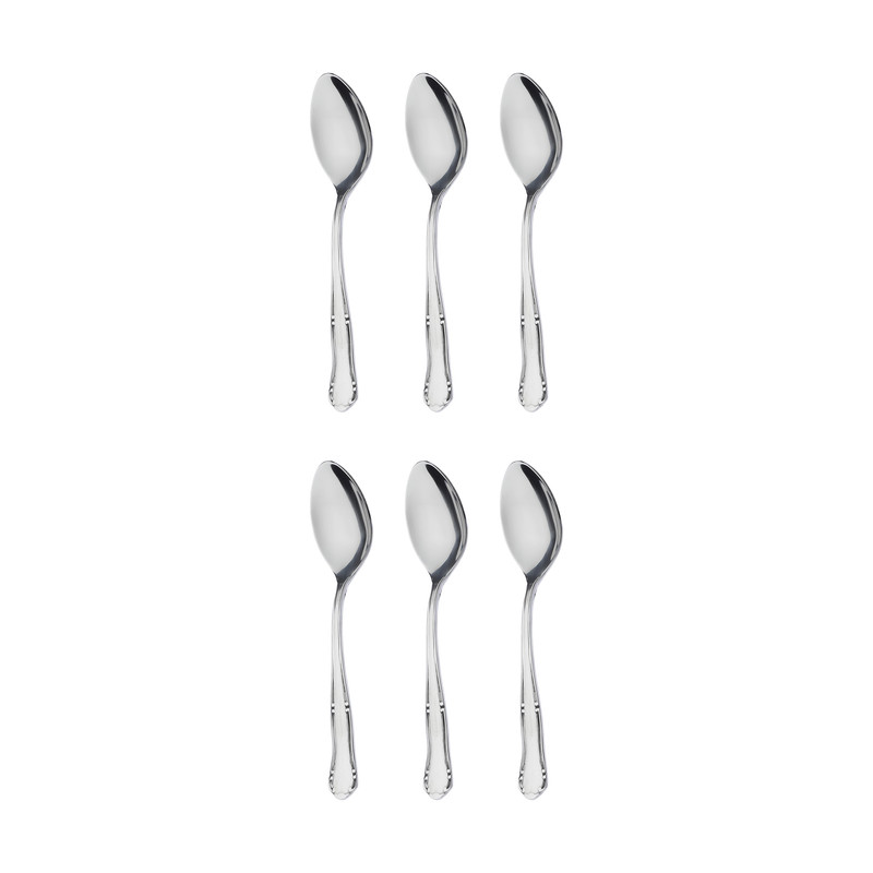 قاشق چای خوری صنايع استيل ايران مدل والنتینا بسته 6 عددی 