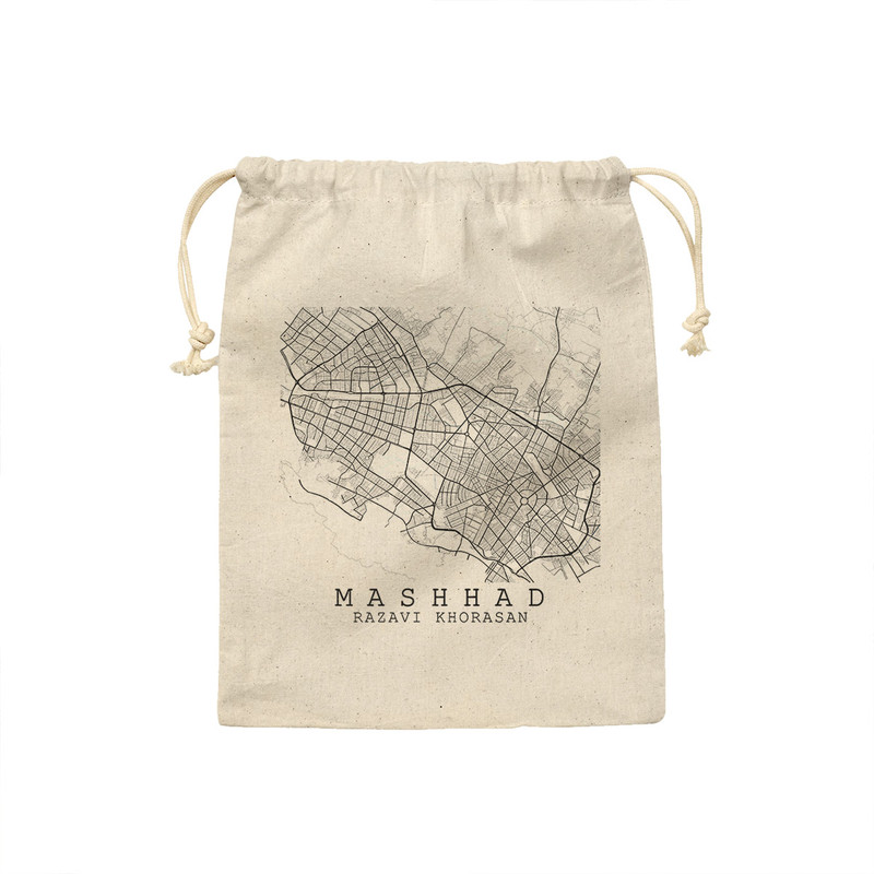 کیسه نان و سبزی ترمه طراحان ایده مدل نقشه شهر مشهد کد map0514 - M سایز 23x33 سانتی متر
