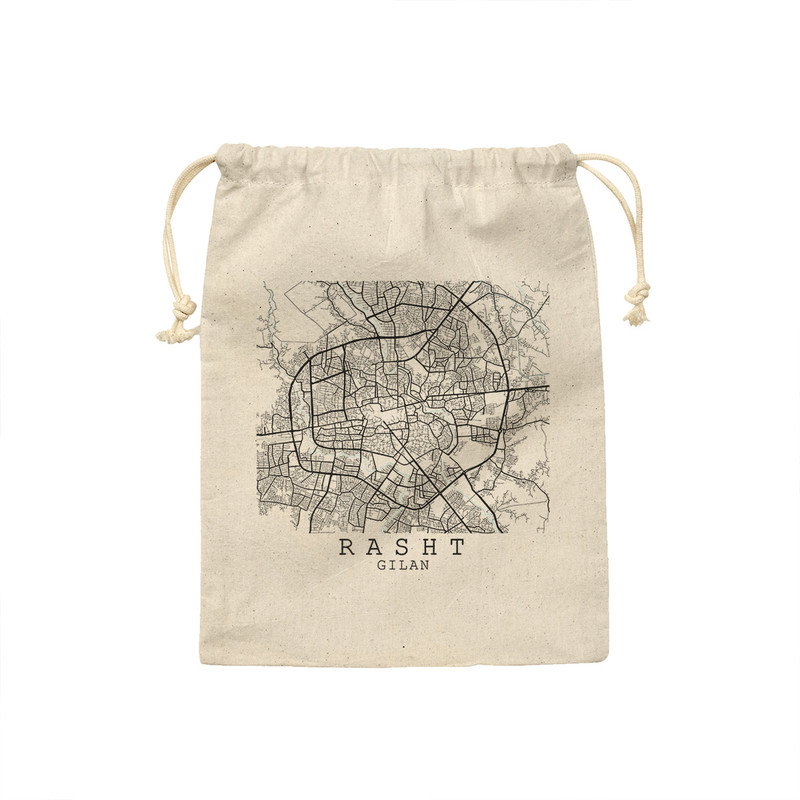 کیسه نان و سبزی ترمه طراحان ایده مدل نقشه شهر رشت کد map0524 - S سایز 19x19 سانتی متر