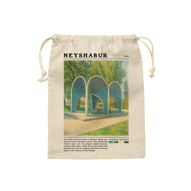 کیسه نان و سبزی ترمه طراحان ایده مدل آرامگاه کمال الملک نیشابور کد map0814 - M سایز 23x33 سانتی متر