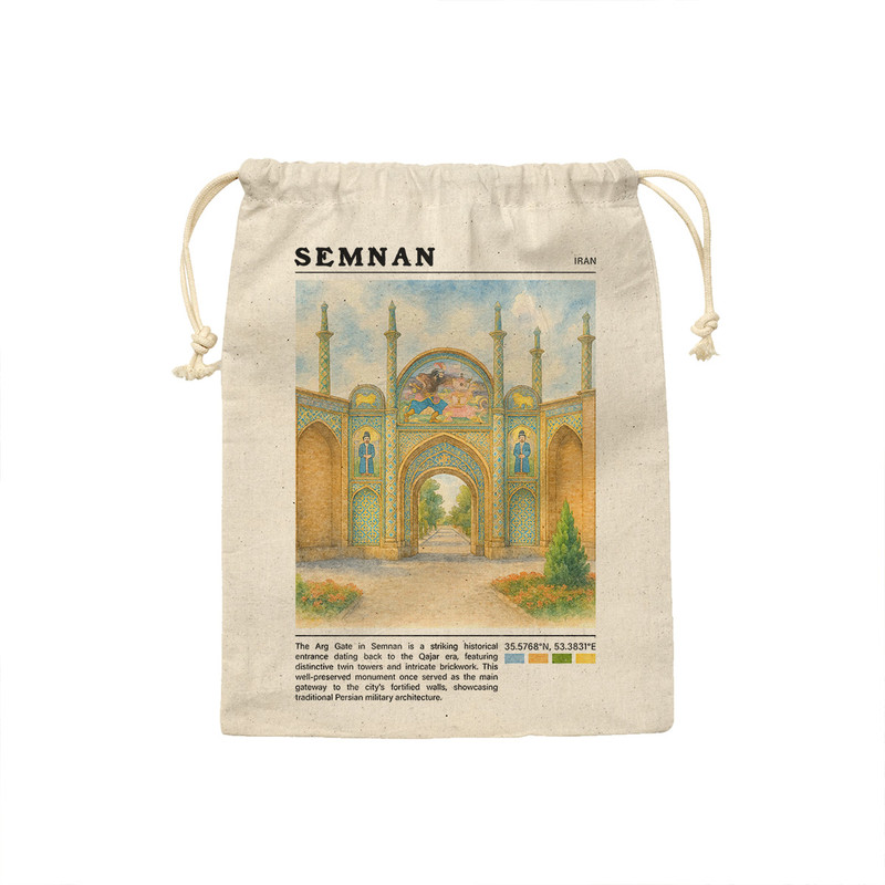 کیسه نان و سبزی ترمه طراحان ایده مدل دروازه ارگ سمنان کد map0820 - S سایز 19x19 سانتی متر