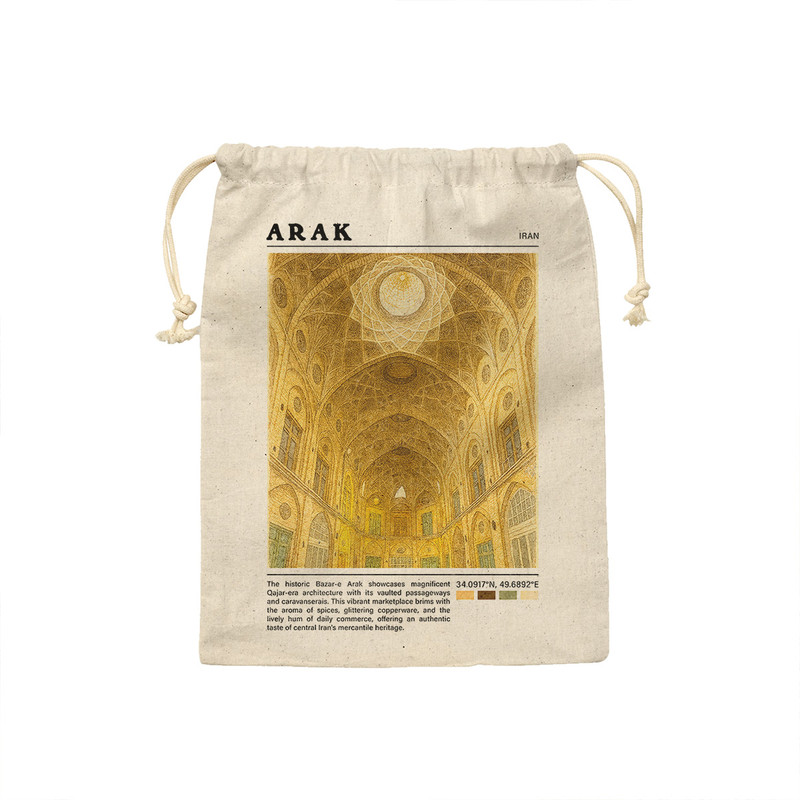 کیسه نان و سبزی ترمه طراحان ایده مدل بازار تاریخی اراک کد map0830 - S سایز 19x19 سانتی متر