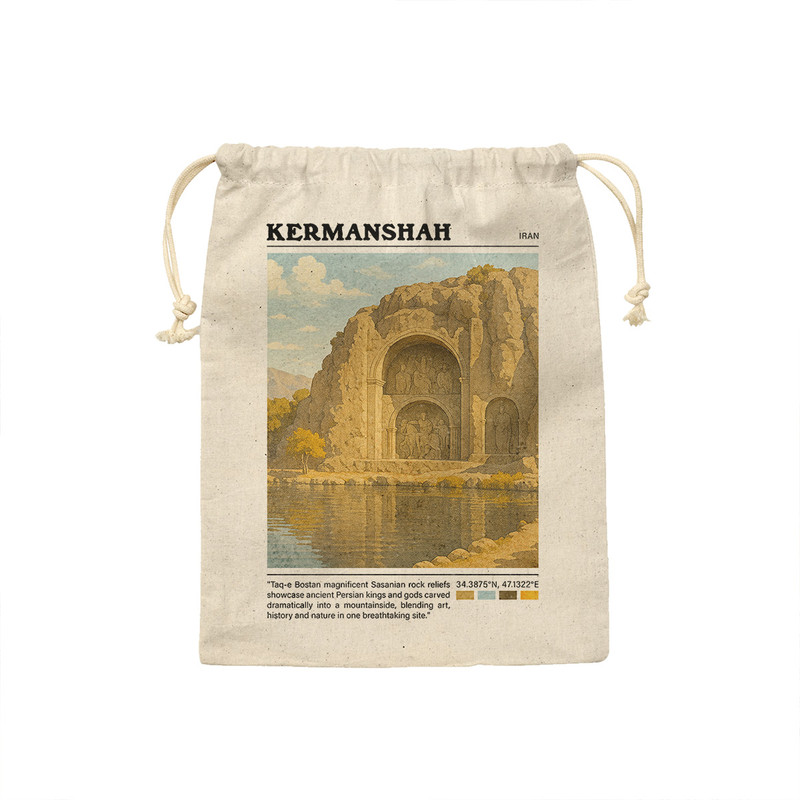 کیسه نان و سبزی ترمه طراحان ایده مدل طاق بستان کرمانشاه کد map0835 - S سایز 19x19 سانتی متر