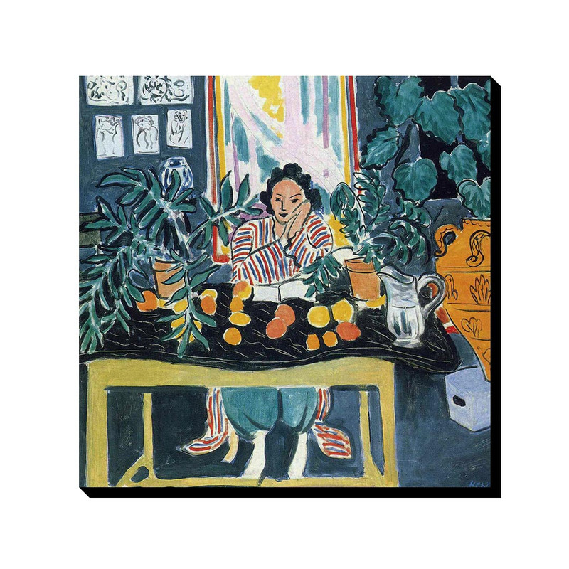 تابلو ترمه طراحان ایده طرح نمای داخلی با گلدان رومی از ماتیس کد art0614