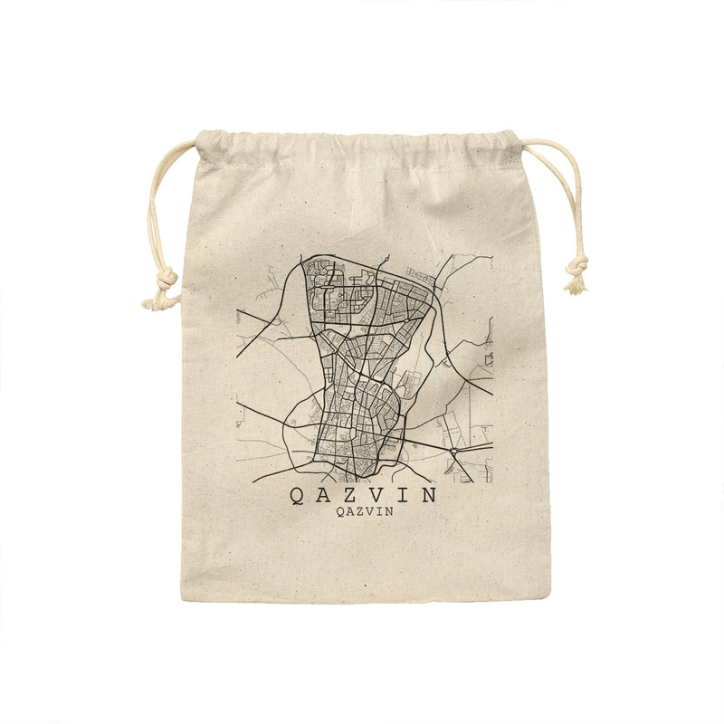 کیسه نان و سبزی ترمه طراحان ایده مدل نقشه شهر قزوین کد map0510 - M سایز 23x33 سانتی متر