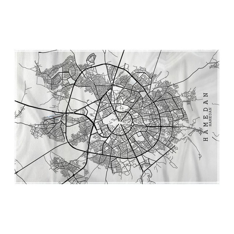 کاغذ کادو ترمه طراحان ایده مدل نقشه شهر همدان کد map0516 سایز 57x37 سانتی متر